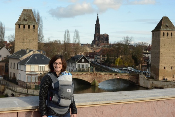 Erynn and JB on the Barrage Vauban overlooking Strasbourg